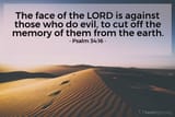The face of the Lord is against evildoers