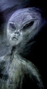 Abductee&#039;s drawing of alien being