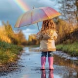 rainbow-puddle-adventure-stockcake