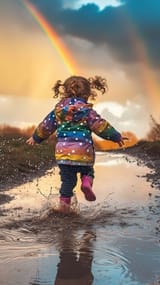rainbow-puddle-play-stockcake