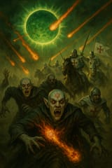 Vampires Flee Under Fiery Green Sky