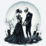 whimsical-depiction-skeleton-couple-holding-hands-graveyard-symbolizing-eternal-love_885831-198737