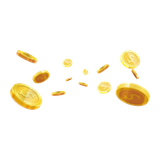 [CITYPNG.COM]PNG Floating Falling Gold Dollar Coins Illustration - 2000x2000