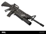 an-m16-rifle-equipped-with-an-m203-grenade-launcher-isolated-on-white-background-MNNEEM